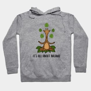 Giraffe Yoga Pose, Balance, Zen Meditation Hoodie